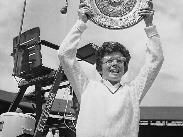 Billie Jean King gewann 1966 in Wimbledon ihren ersten von zwölf Grand-Slam-Titel im Einzel