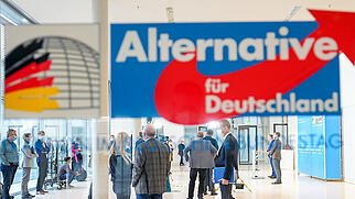 FILED - Members of the AfD parliamentary group gather for their meeting in the Bundestag. Photo: Kay Nietfeld/dpa